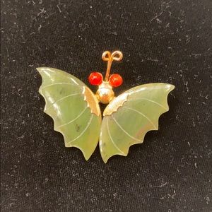 Jade Butterfly Brooch